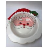 Santa Face Plastic Bowl With Holly Accents