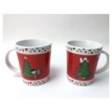 Peanuts Christmas Tree Mugs By Gibson