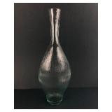 Green Textured Glass Vase 16 Inches Tall