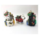 3 Christmas Dog Ornaments
