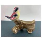 Vintage Royal Copley Bird & Log Planter