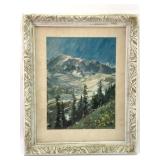 1967 Pierre Marc Snow-Covered Mountain Oil Reprodu