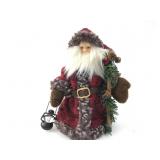 Santa Claus Figurine With Lantern & Garland