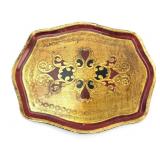 Vtg Florentine Gilded Wood Tray 18.25 Long