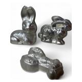 2 Bunny & 1 Lobster Aluminum Molds