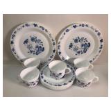 Arcopal France Blue Floral Dinnerware Set