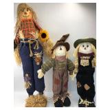 3 Harvest Scarecrows Decor