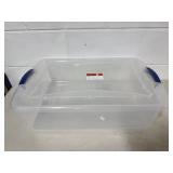 Sterilite Clear Storage Bin W/ Blue Lid