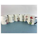 Signature XL Hipster Animal Coffee Mug Set (6)