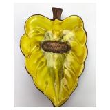 Vtg Treasure Craft Hawaii Leaf Dish 8.5 In.