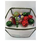 Christmas Ornaments in Storage Container