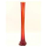 Vtg Twisted Stem Glass Bud Vase With Elephant Base