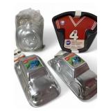 Wilton Cake Pans Lot W/ Cars, Pumpkin & Jersey