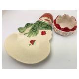 Snowman Platter & Royal Norfolk Bowl