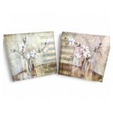 Floral Wall Decor Prints On Board