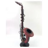 Metal Saxophone Sculpture 22 3/4 Tall