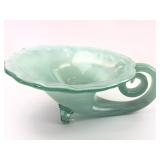 Fenton Sea Mist Green Opalescent Cornucopia Bowl