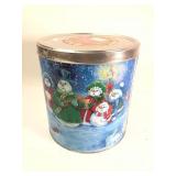 Snowman-Themed Decorative Metal Tin