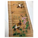 Hand-Painted Bamboo Wall Decor With Birds & Flower
