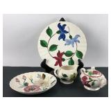 Blue Ridge Hand Painted plate & Bowl, misc other d