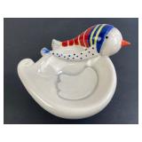 Oneida Frosty Feathers 3-D Ceramic Candy Dish
