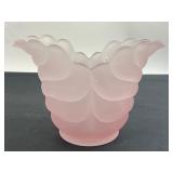 VTG antique Pink Frosted Glass Vase 9×6´´
