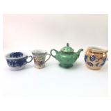 Victoria Austria Teapot & Assorted Cups