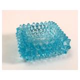 Blue Hobnail Glass Salt Cellar