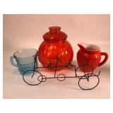 Glassware Set With Metal Bicycle Holder