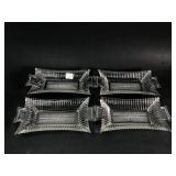 4 Rectangular Clear Glass Trays