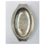 Hand-Hammered Aluminum Tray With Floral Design