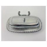 Silver-Plated Butter Dish With Handle