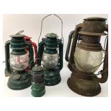 7 Vintage Lanterns Including Dietz