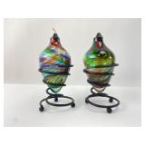 Handblown Glass Oil Lamps