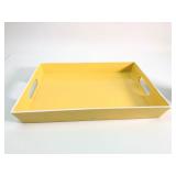 Yellow Rectangular Tray With Cutout Handles