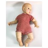 Vintage Doll With Moving Eyes & Red Outfit