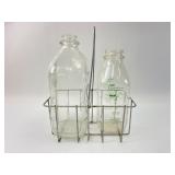 Oberweis & Creamcup Dairy Milk Bottles With Holder