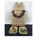 Handcrafted Cat Plaque & George Buckett Prints