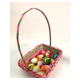 Pink & Green 8 x 10" Basket With Decorative Eggs