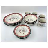 Royal Seasons Stoneware Snowman Dinnerware Set