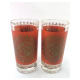 2 Jeannette Aztec Orange 22K Gold Glasses