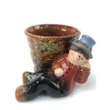 Ceramic Scarecrow & Basket Planter