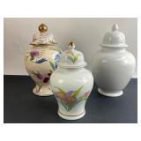 Three East Asian Style Covered Ginger Jars