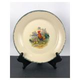 Vintage Ceramic Plate W/ Rooster & Chicks