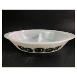 Glasbake Divided Dish With Floral Design