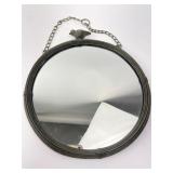 Round Mirror With Bird Accent & Chain