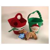 Felt Christmas Buckets & Plush Reindeer