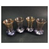 4 Bartlett Bud Vases With Gold Accents