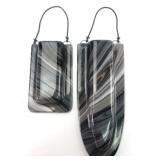 Black & Gray Swirled Glass Wall Hangings