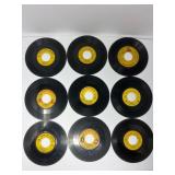 9 Vintage 45 RPM Vinyl Records